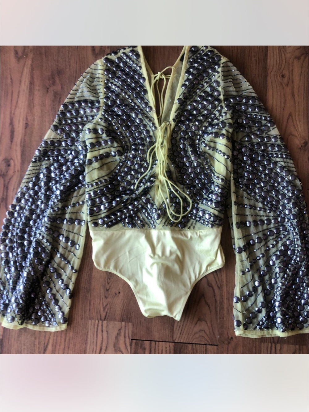 Embellished Yellow Sequin Bodysuit
